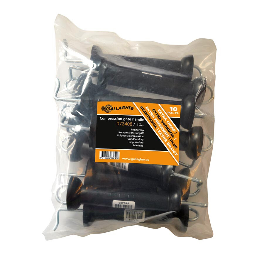Poortgreep N Zwart 10stuks | GALLAGHER | 8713235072408 | 072408GAL | 072408