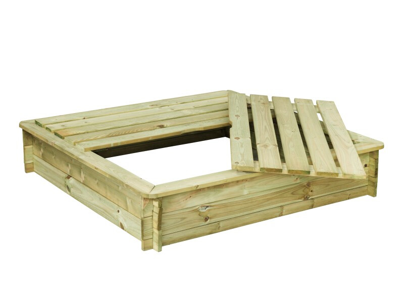 Zandbak Ernie met deksel Naaldhout      120x120x24cm Celfix - 8713787104916 - 1003108