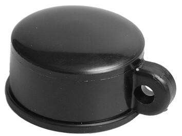 Paalkap Om 42 mm kunststof zwart +      draadoog - 1012345012661|_|0205142
