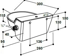 Drinkbak model 130 P met vlotter | Suevia | 4025338000405 | SU1000130 | 100.0130