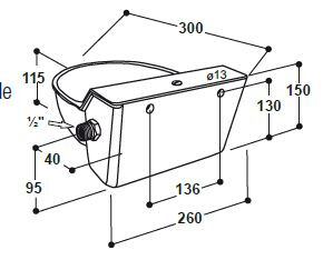 Drinkbak model 130 PN lage druk vlotter | Suevia | 4025338061024 | 100.0131