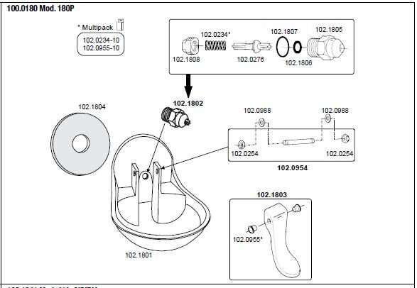 Drinkbak model 180 lage druk - Suevia - 4025338011371|_|SU1000180|_|100.0180
