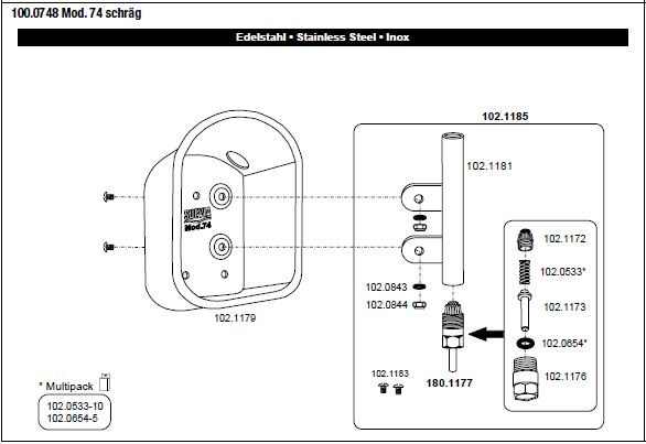 Drinkbak model 74 inox - Suevia - 4025338078091|_|SU1000748|_|100.0748