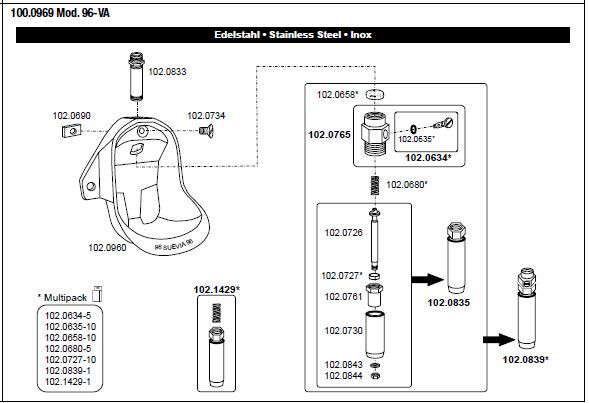 Drinkbak model 96 inox ventiel - Suevia - 4025338000658|_|SU1000969|_|100.0969