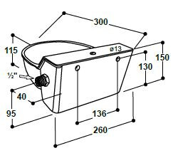 Drinkbak model 130P-H verwarmbaar - Suevia - 4025338089035|_|SU1001305|_|100.1305