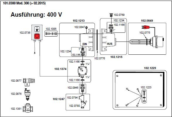 Warm watercirculatie-unit 300 380 volt - Suevia - 4025338000665|_|0660300|_|SU1010300|_|101.0300