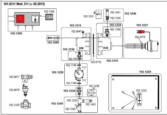 Warm watercirculatie-unit 311 380 volt - Suevia - 4025338072969|_|SU1010311|_|101.0311