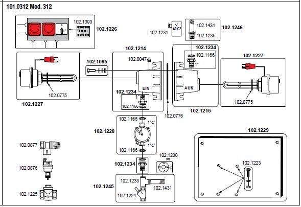 Warm watercirculatie-unit 312 380 volt - Suevia - 4025338048179|_|SU1010312|_|101.0312