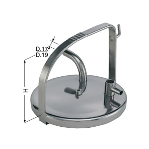 Melkemmerdeksel RVS type Westfalia 19mm 142mm hoog - B 07227