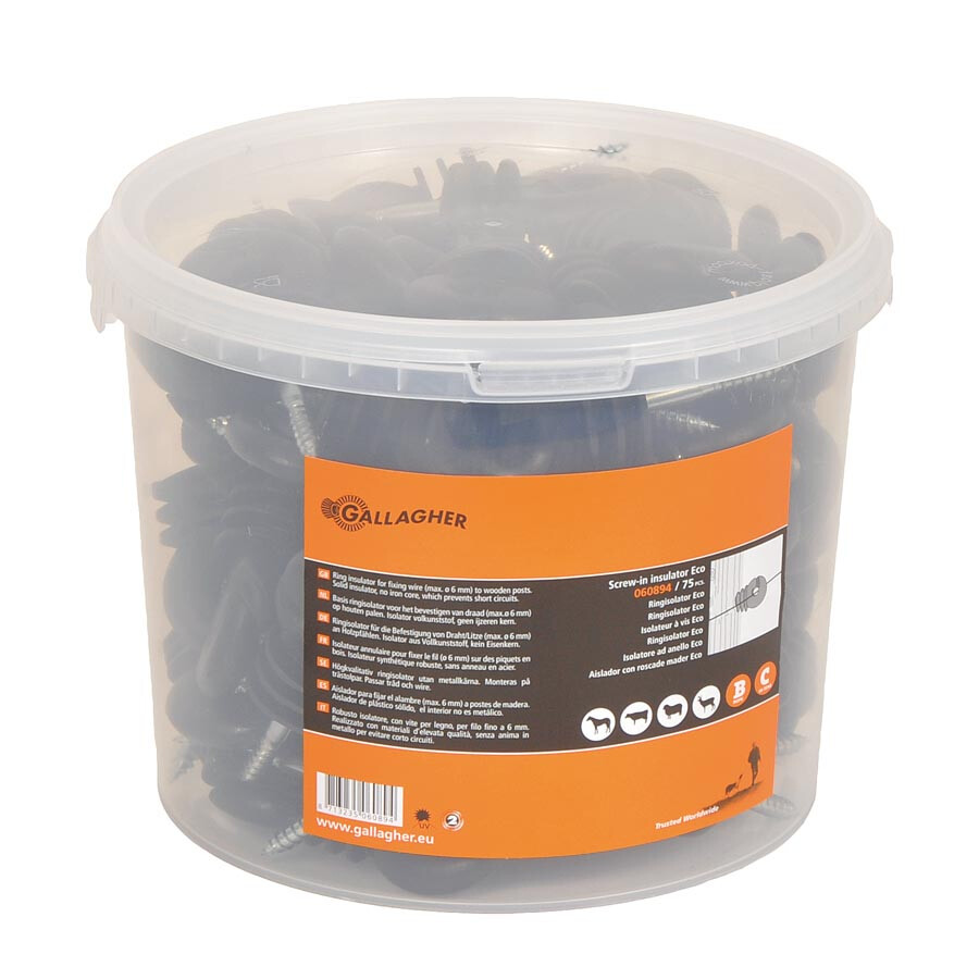 Schroef-ringisolator Economy hout       75stuks - GALLAGHER - 8713235060894|_|060894GAL|_|060894