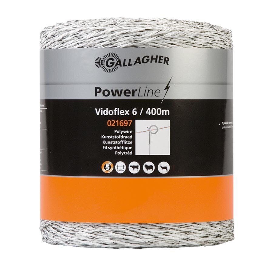 Vidoflex 6 PowerLine wit 400m - GALLAGHER - 8713235021697|_|021697GAL|_|021697