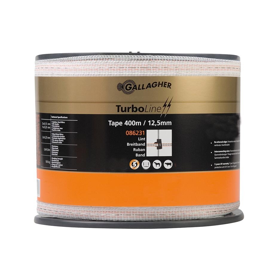 TurboLine lint 12,5mm wit 400m - GALLAGHER - 9414701086231|_|086231GAL|_|086231