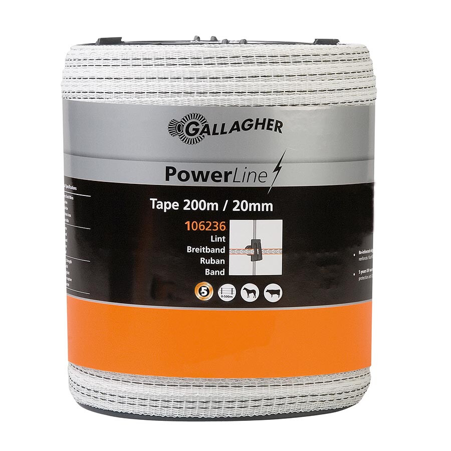 PowerLine lint 20mm wit 200m - GALLAGHER - 9414701106236|_|106236GAL|_|106236
