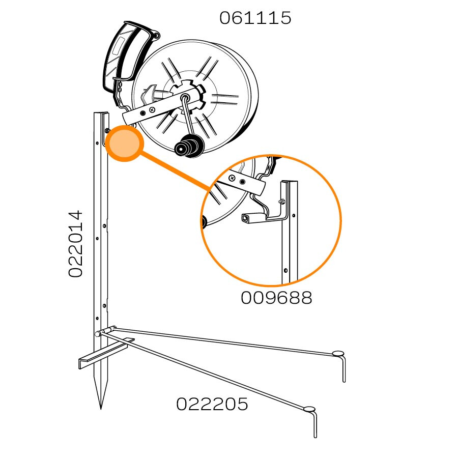 Haspelhoekpaal voor 3 haspels/3         isolatoren 1.25m - GALLAGHER - 8713235022014|_|022014GAL|_|022014