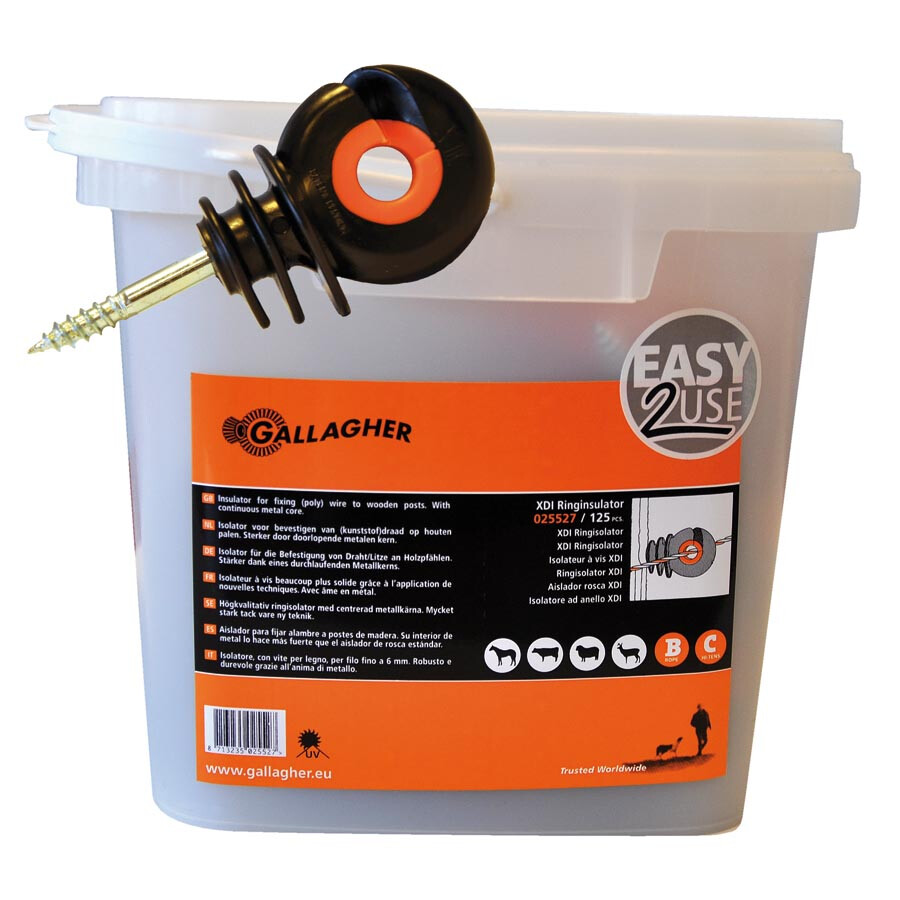 XDI schroef-ringisolator hout 125stuks - GALLAGHER - 8713235025527|_|025527GAL|_|025527