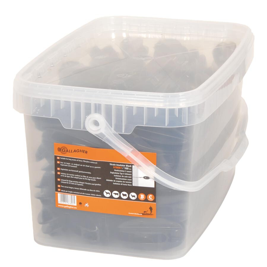 Hoekisolator S versterkt zwart 100stuks - GALLAGHER - 9414701678061|_|678061