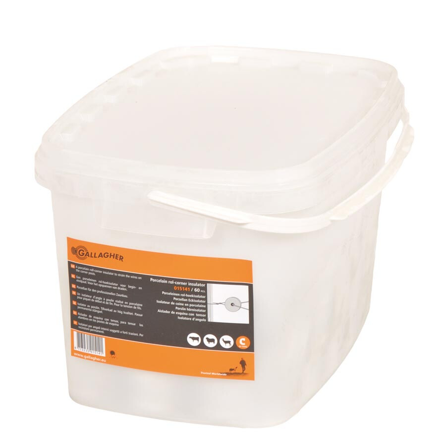 Porseleinen rol hoekisolator wit 60stuks - GALLAGHER - 8713235054039|_|015141GAL|_|015141