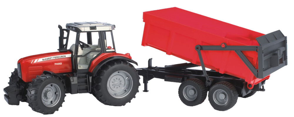 Massey Ferguson 7480 met trailer - BRUDER - 4001702020453|_|U02045|_|60002045|_|020453