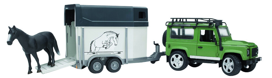 Land Rover Defender, paardentrailer, 1  paard - BRUDER - 4001702025922|_|U02592|_|60002592|_|025922