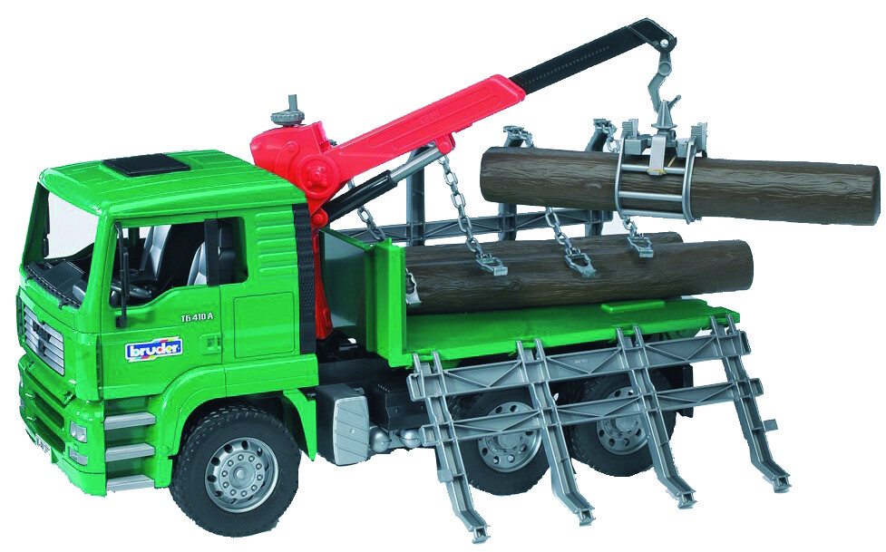 MAN TGA houttransportwagen met kraan&3  boomstammen - BRUDER - 4001702027698|_|U02769|_|60002769|_|027698
