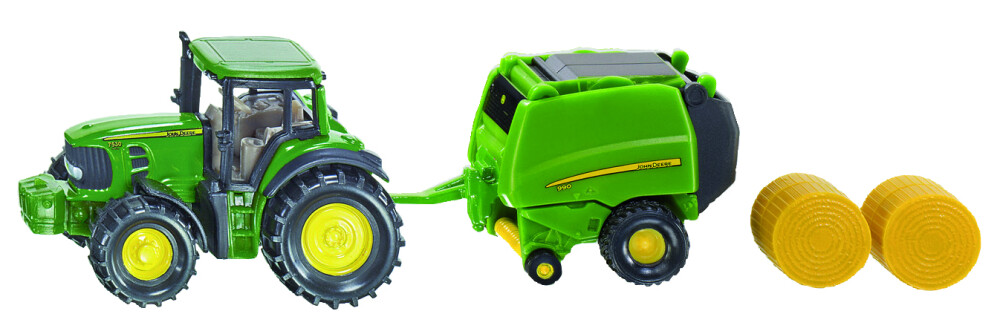 John Deere met rondbaalpers - SIKU - 4006874016655|_|S01665|_|6001665|_|016656