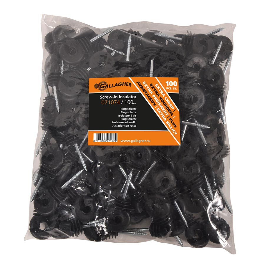 Promopack Schroef-ringisolator zwart    100stuks - GALLAGHER - 8713235071074|_|071074GAL|_|071074