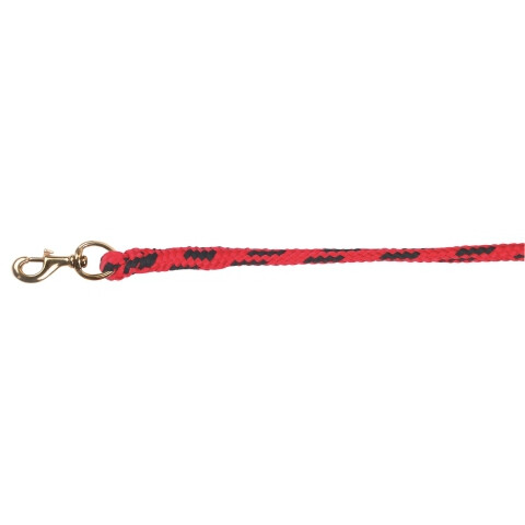 Voorbrenglijn nylon + musketon,         rood/zwart 2m - 4018653084137|_|321841