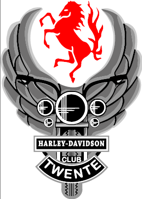 Borstlogo clubkleding Harley groot 30x20voor op zwarte kleding incl persing - Bedrukken - 1543431