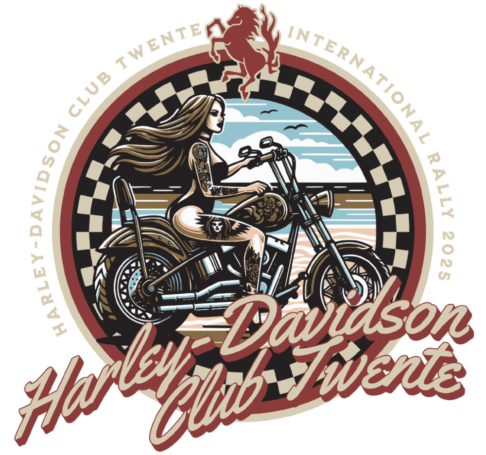 Borstlogo Harley rally 2025 dames       20x18 op zwarte kleding incl persing - Bedrukken - 1543749