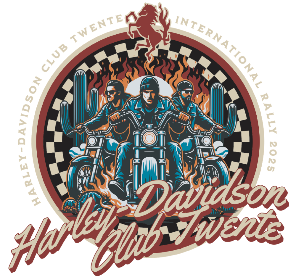 Borstlogo Harley rally 2025 mannen      20x18 op zwarte kleding incl persing - Bedrukken - 1543750