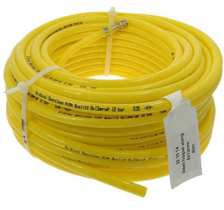 Steel/haspel slang 8x13mm - geel flex - snelkoppeling 1x rectus inw. 40m. - 6095954095008|_|321014|_|osmose