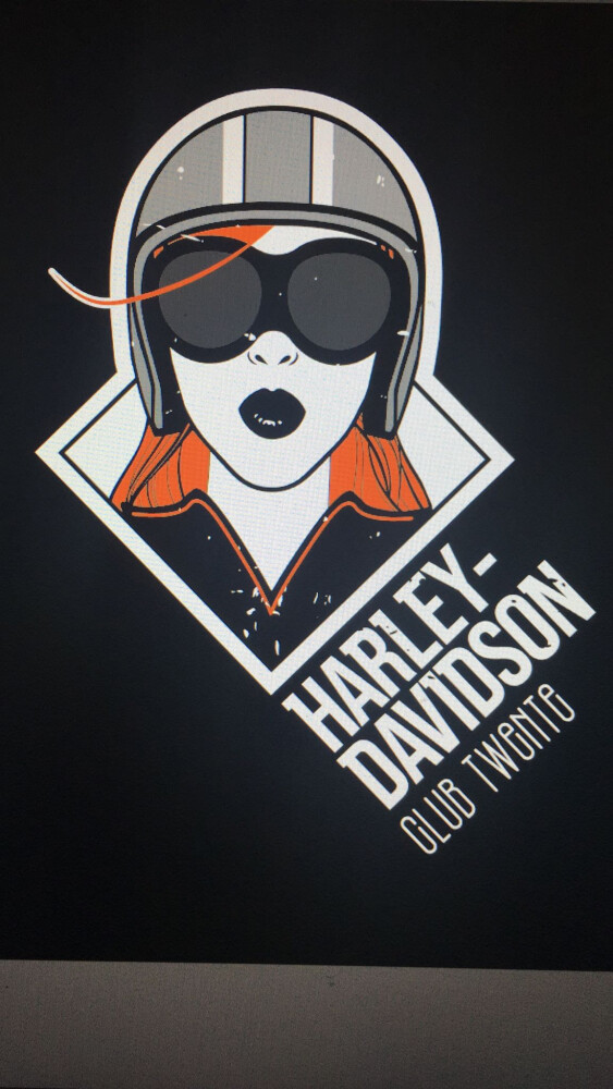Logo Harley 2023 Vrouw op zwart         20x15 incl persing - Bedrukken - 1543750zwart